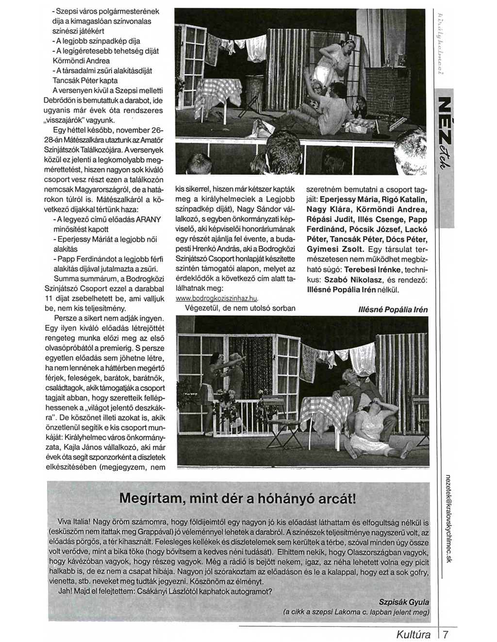 Sikeres évet zártak a bodrogközi színjátszók