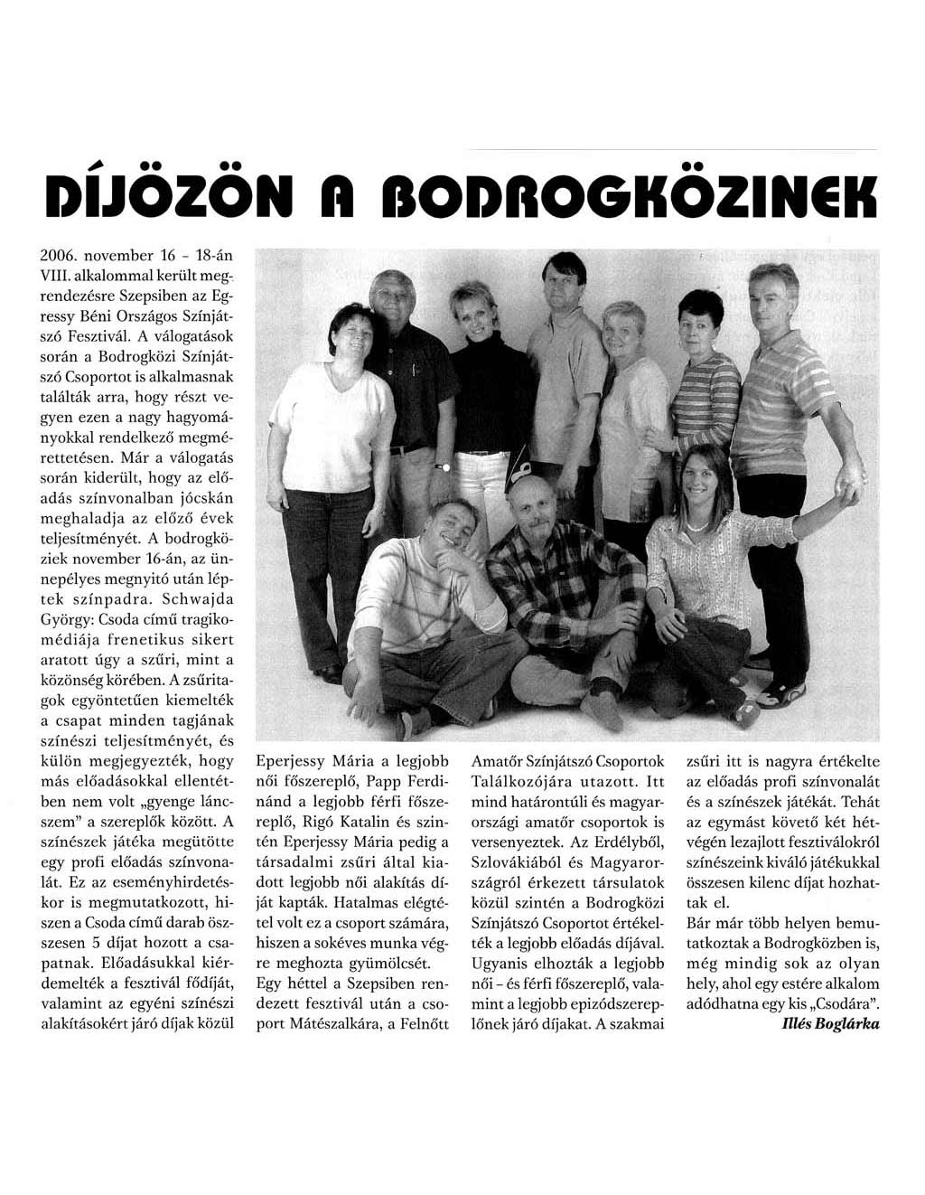 Díjözön a Bodrogközinek